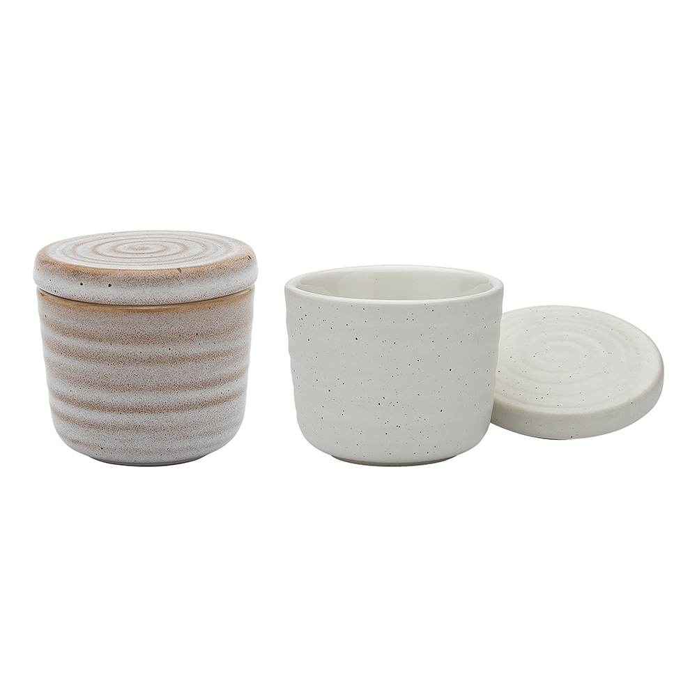 EC0401 Ecology Ottawa Salt & Pepper Pinch Pots with Lid 6cm CWM